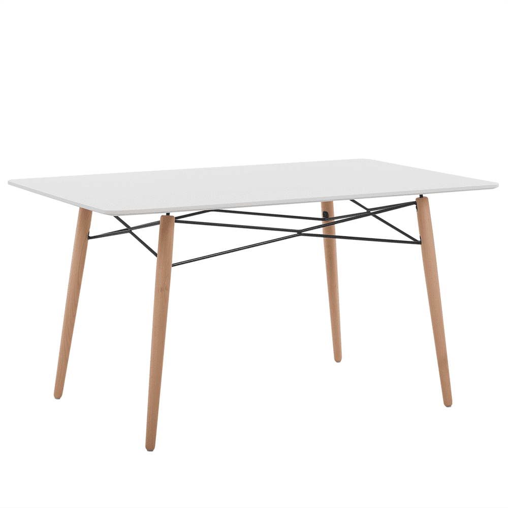Beliani Biely jedálenský stôl 140 x 80 cm BIONDI